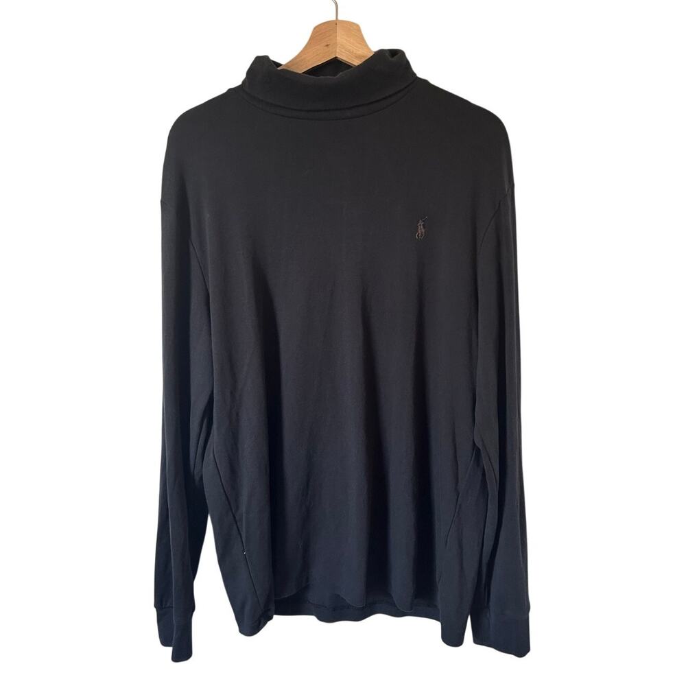 Polo Ralph Lauren Black Turtleneck Men's Large Logo Long Sleeve Pullover